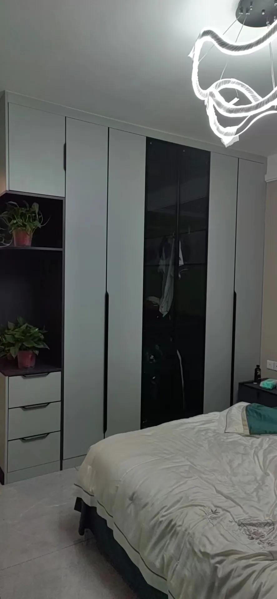 成都定制柜子鲁丽欧松板配PET肤感和高光门安装完工！640元/平方