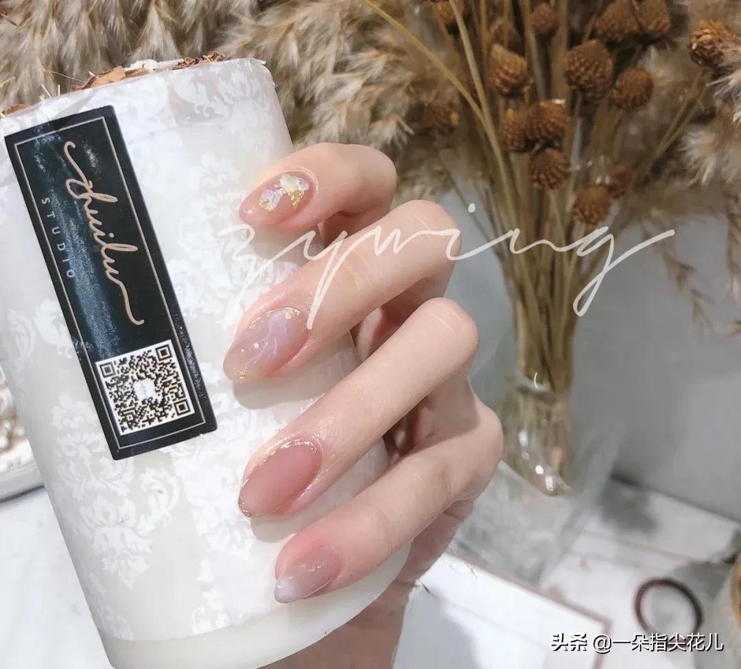 裸色美甲ins风高级感法式,美甲2022新款显白夏季ins短款裸色
