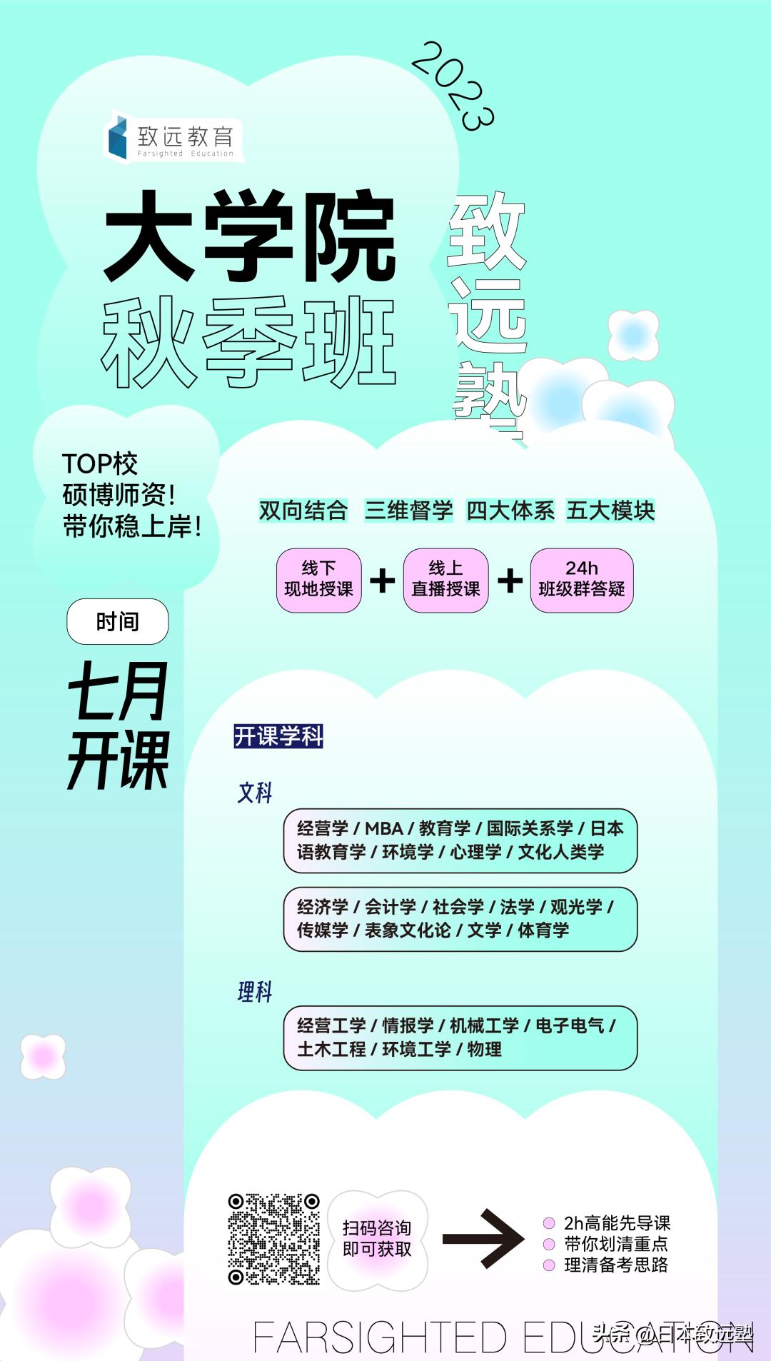 致远「经营学」大学院秋季班7月开课在即，硕博师资带你稳上岸！