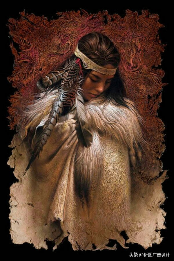 印第安人油画高清,印第安人油画艺术