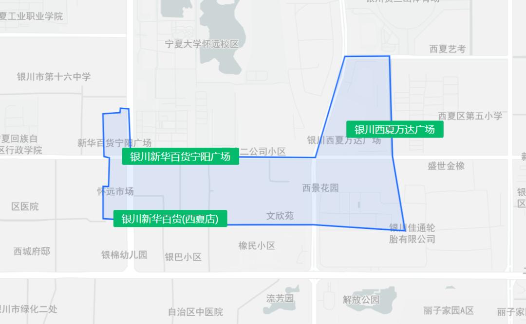 银川几大商圈,银川商业核心区