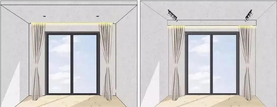 窗帘盒价格和效果图,铝扣板吊顶窗帘盒做法