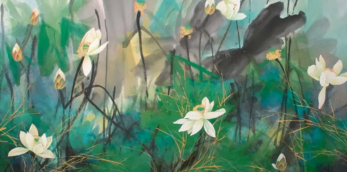 袁运甫著名画作,袁运甫彩墨荷花画法