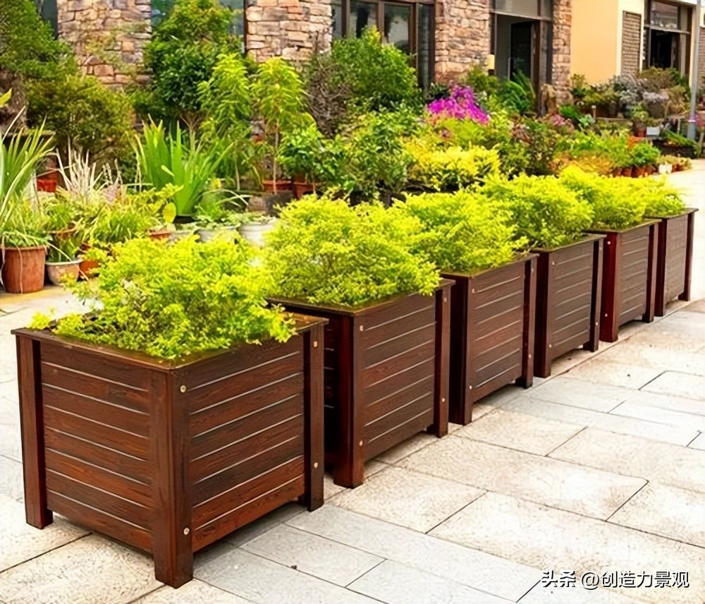 花箱小庭院景观设计,庭院花箱设计款式大全