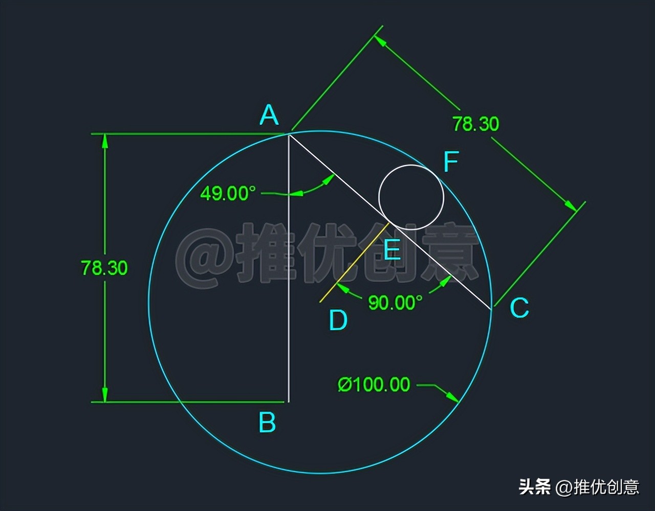 cad圆三点制图教程,cad圆制图初学入门