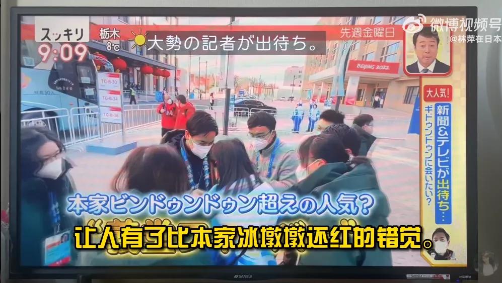 冬奥会日本记者与冰墩墩,冬奥日本记者冰墩墩