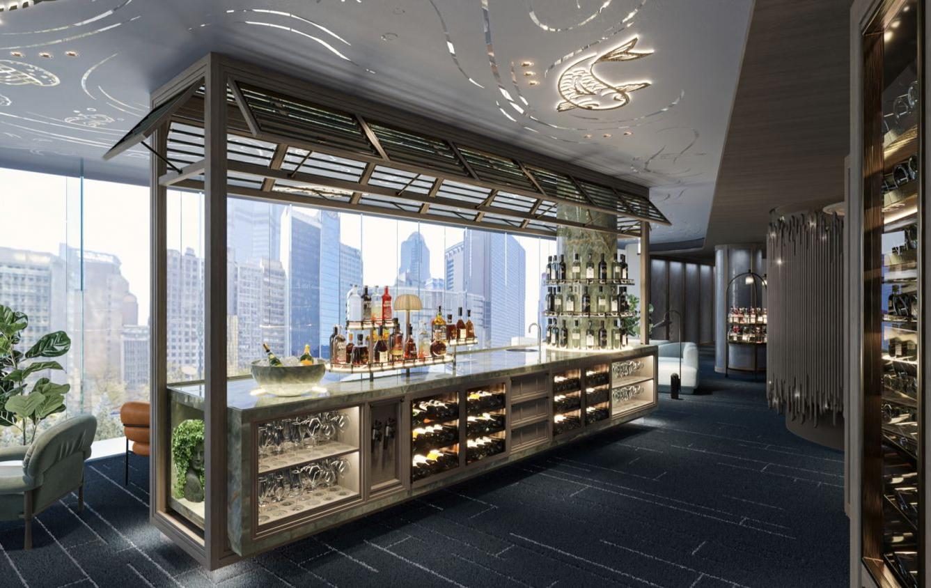 在香港的米其林餐厅用餐,在香港的豪华正餐