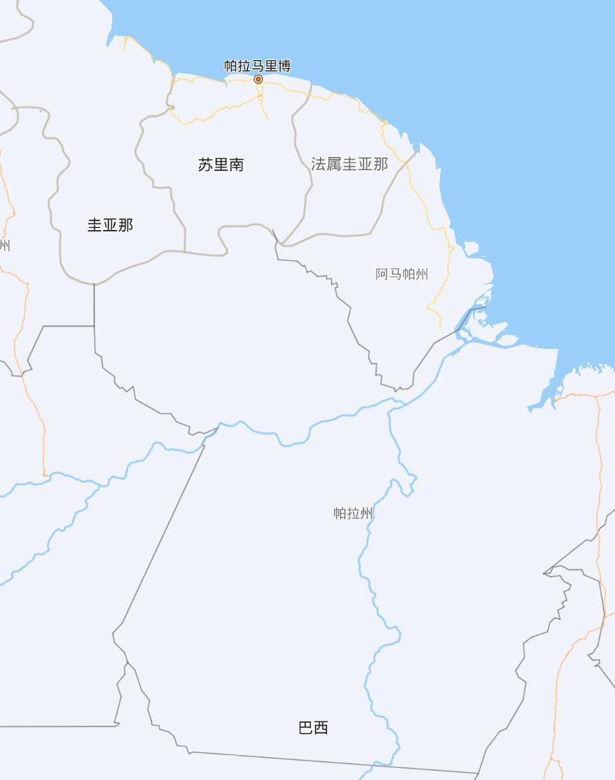 苏里南在南美哪里,苏里南南美大陆