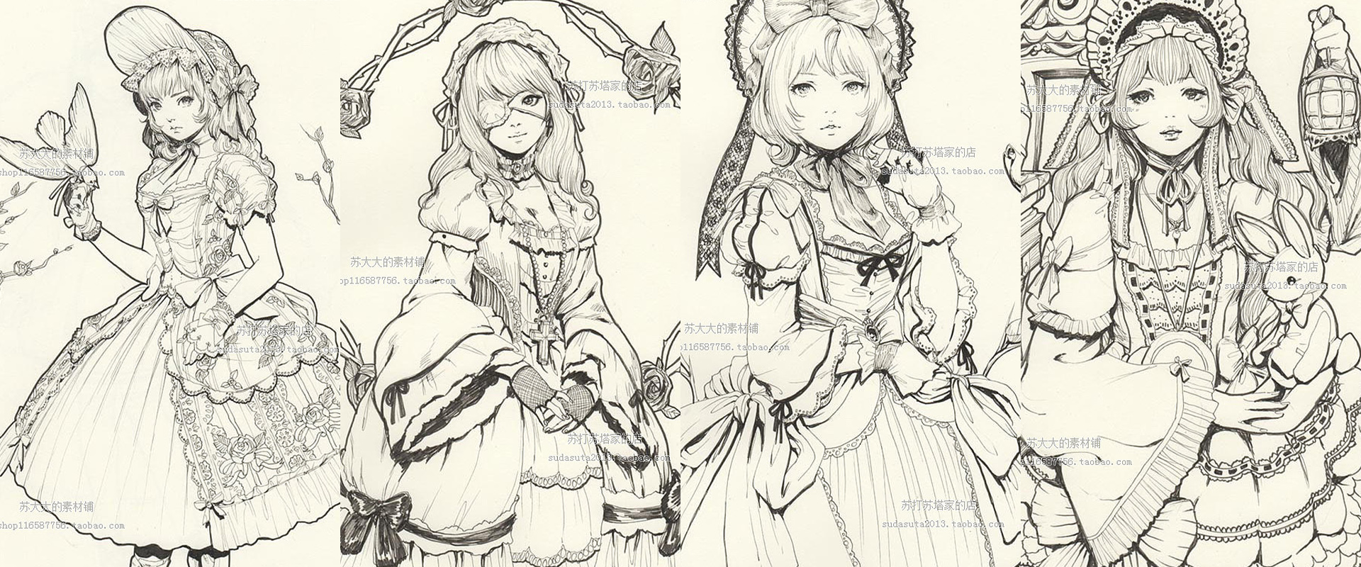 二次元服装绘画,二次元少女绘画教程动漫可爱