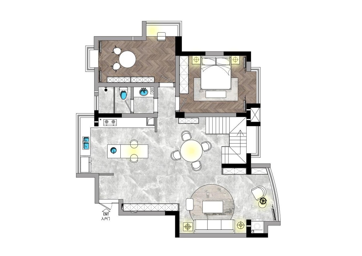 顶层复式楼带花园效果图,顶层复式楼带露台装修小户型