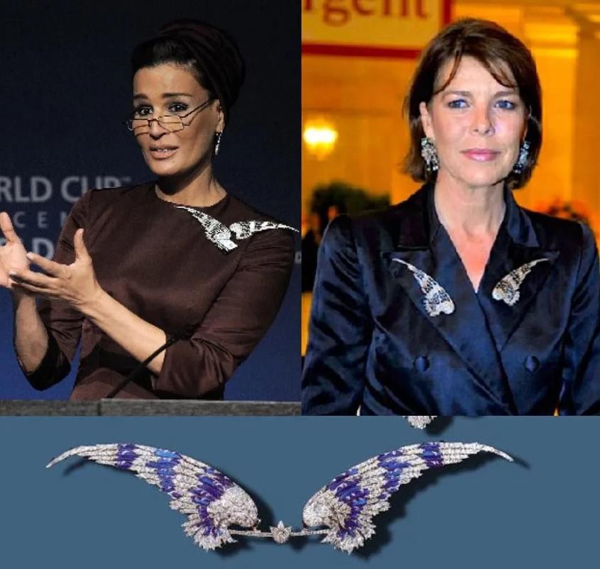 卡塔尔太后穿12年前的裙子，戴卡洛琳公主同款胸针，依然惊艳时光