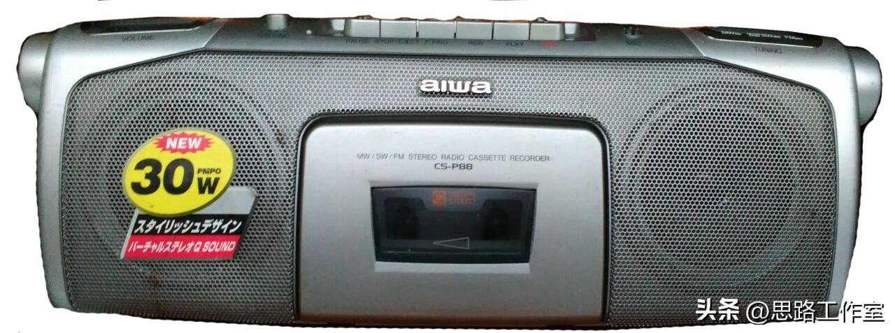 那些年的老物件收录机,九十年代怀旧黑色双卡收录机