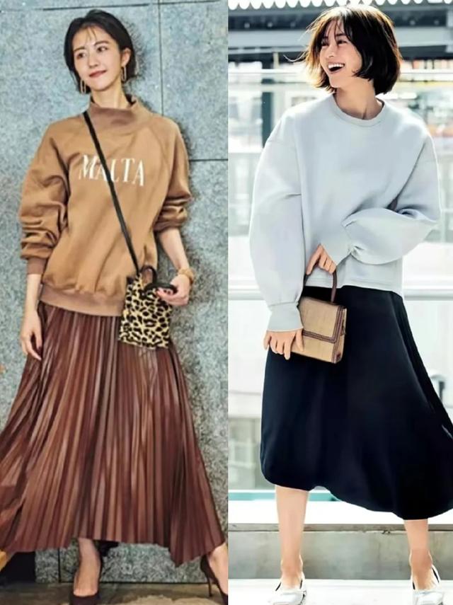 卫衣款长裙怎么搭配鞋子才时髦,连帽卫衣跟黑色长裙怎么搭配