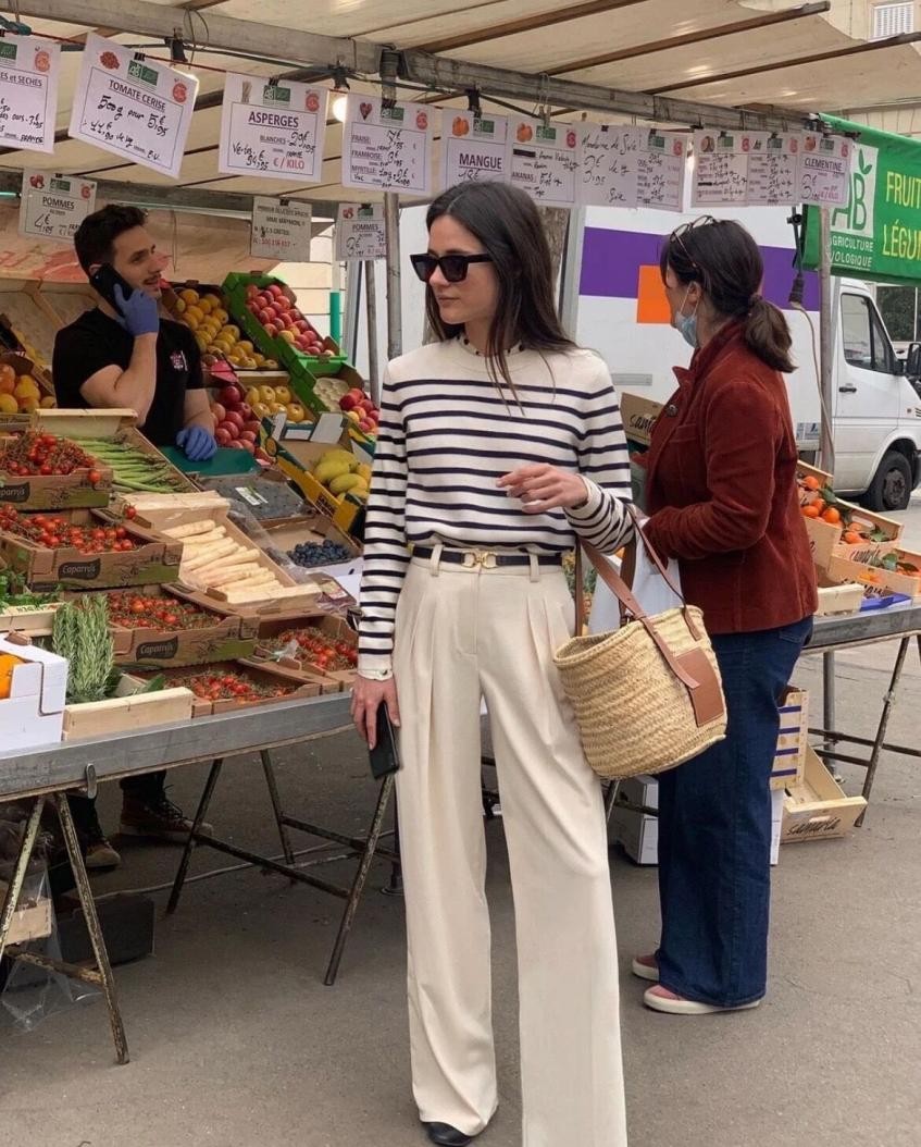 经典条纹衫的三种搭配,条纹衫怎么穿好看