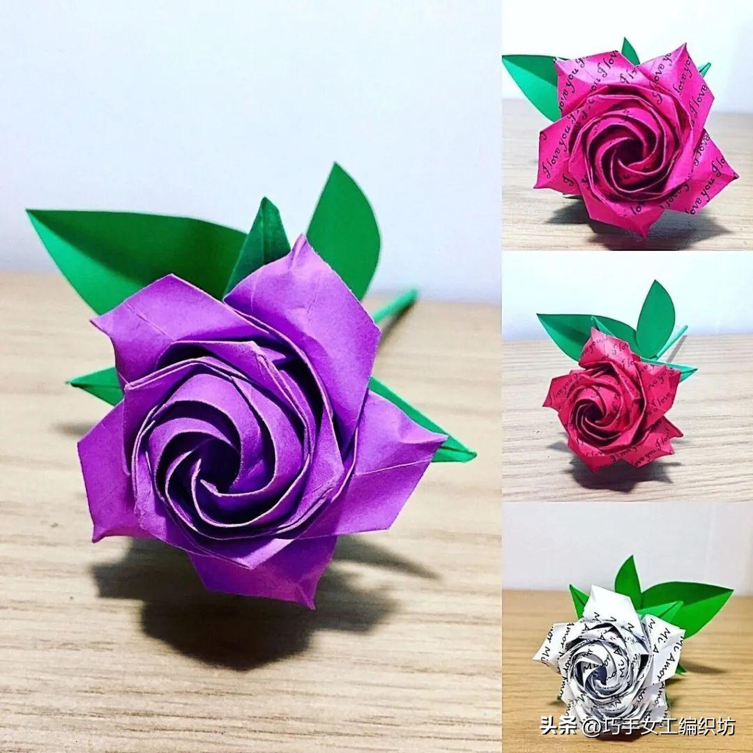 一张纸可以折一朵花,一张纸就可以叠的玫瑰花