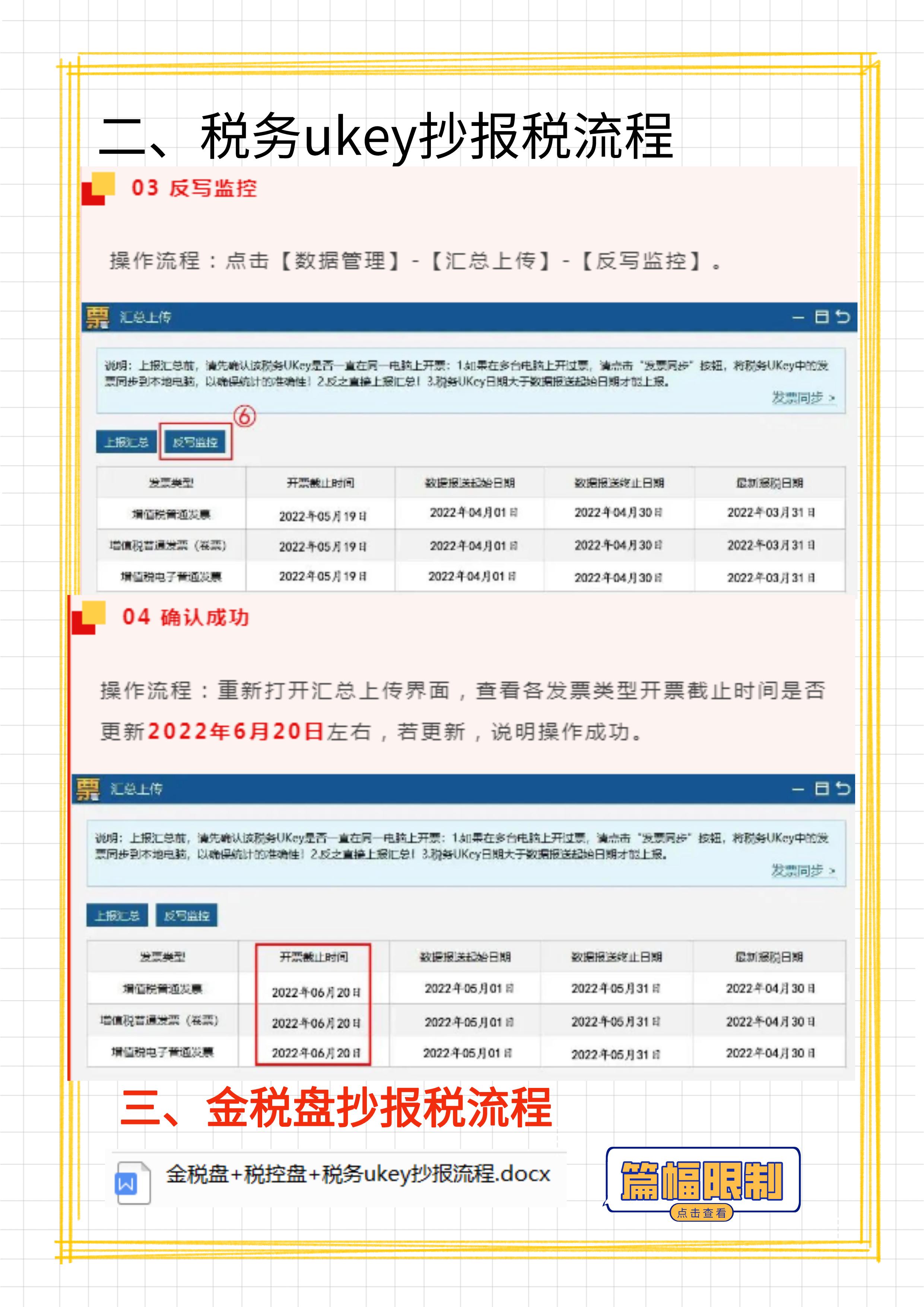 税务ukey每月申报前是否先抄税,4期金税盘报税详细流程