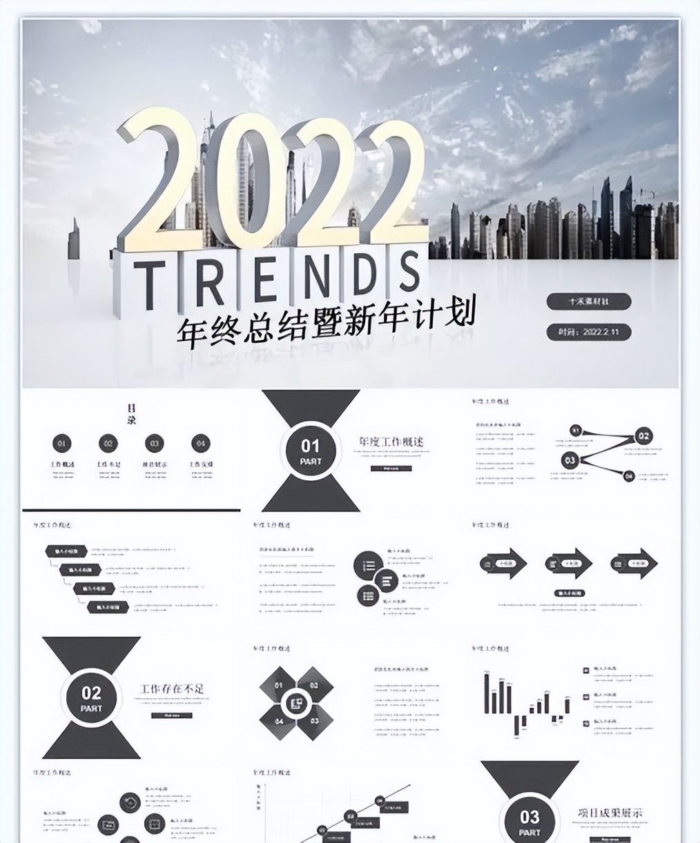 商务大气工作总结ppt模板,部门工作总结及2022年工作思路ppt