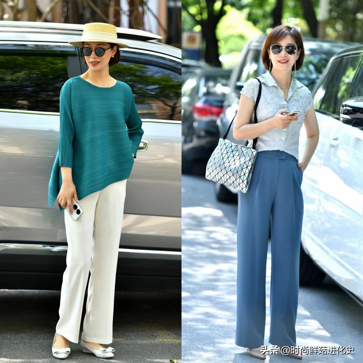 三宅一生女褶皱裤冬季怎么搭,50岁冬天穿搭衬衫搭喇叭裤