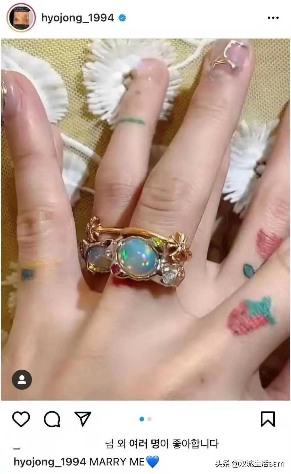 泫雅欧泊戒指现在的样子,欧泊戒指一般多少钱泫雅