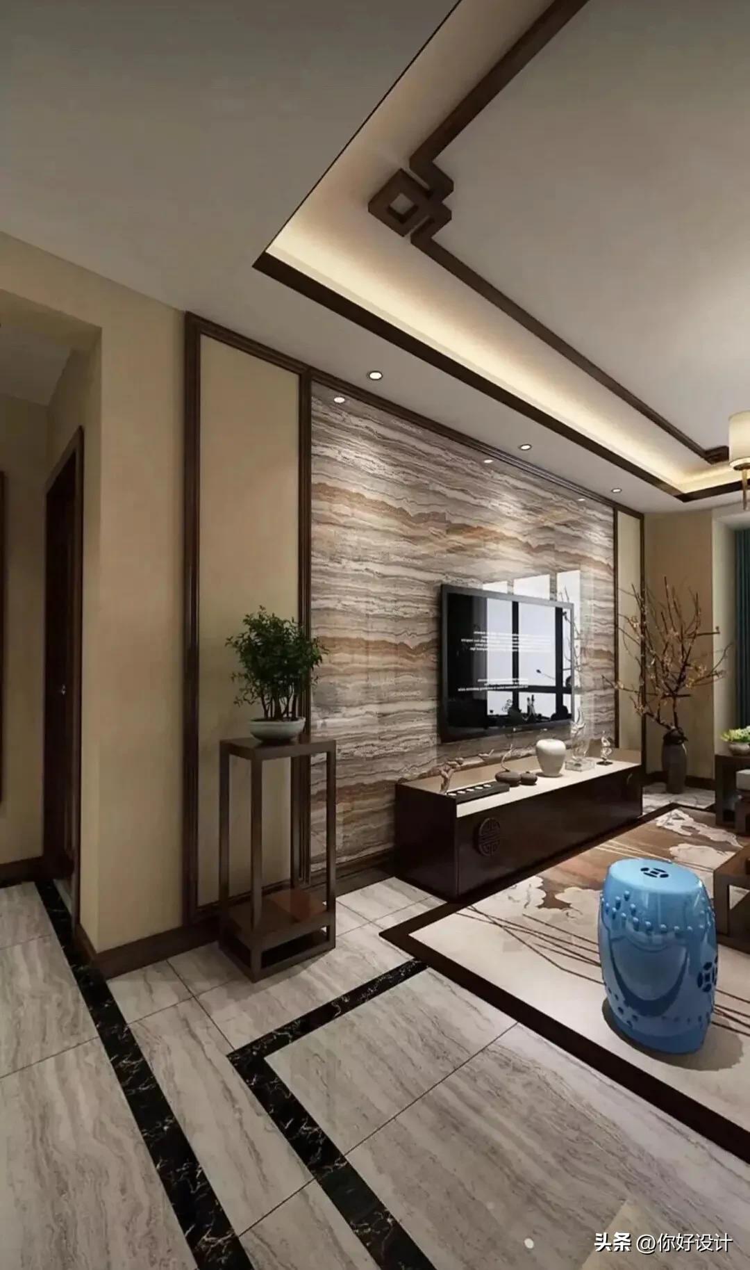 二十多款新中式现代背景墙,二十款木格栅电视背景墙分享