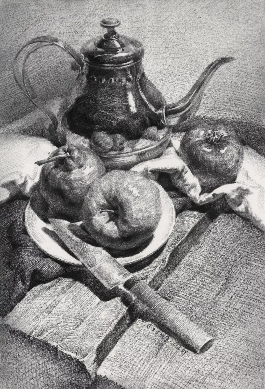 静物素描如何快速准确起形,2天速成素描静物