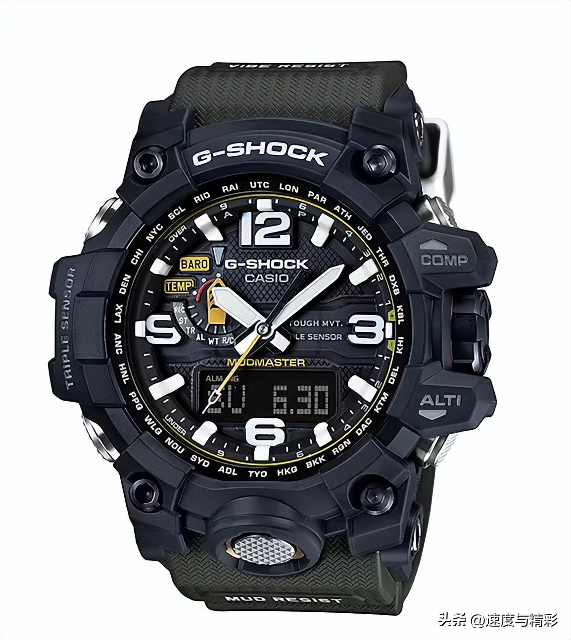 十大优秀户外运动手表推荐（五）卡西欧G-SHOCK泥王【GWG-1000】