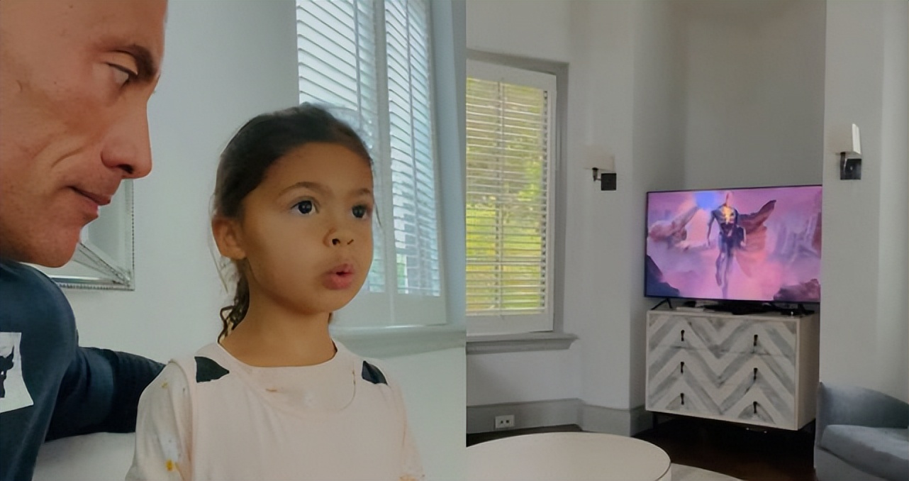 巨石强森和他的女儿们,巨石强森和他的大女儿照片