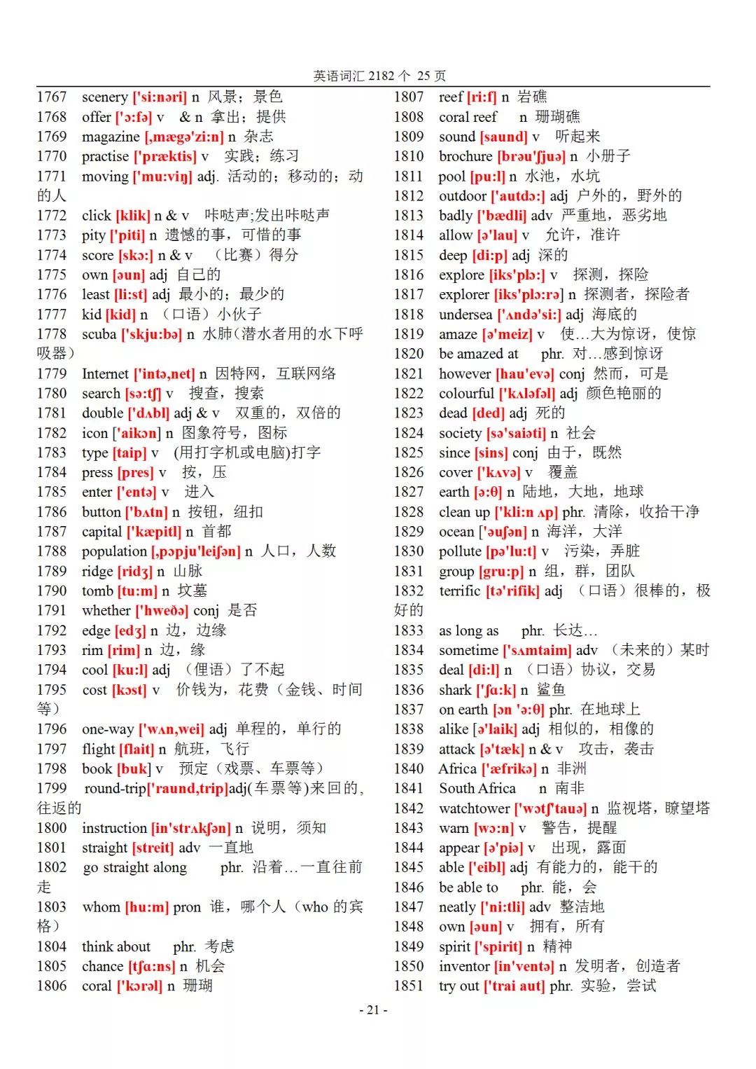 初中英语2182个基本词汇,初中英语词汇表2182怎么读