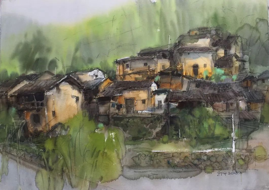 郭宁油画水彩画作品集,诗情画意