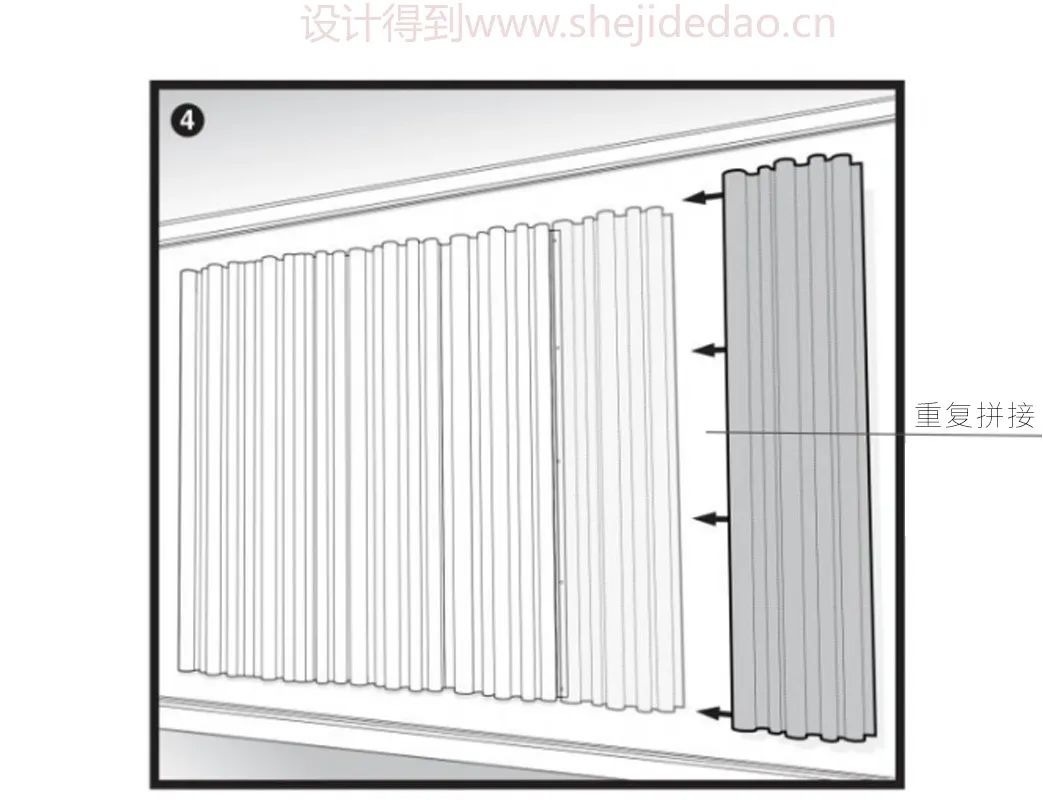 网红金属波浪板，节点构造，该怎么表达？