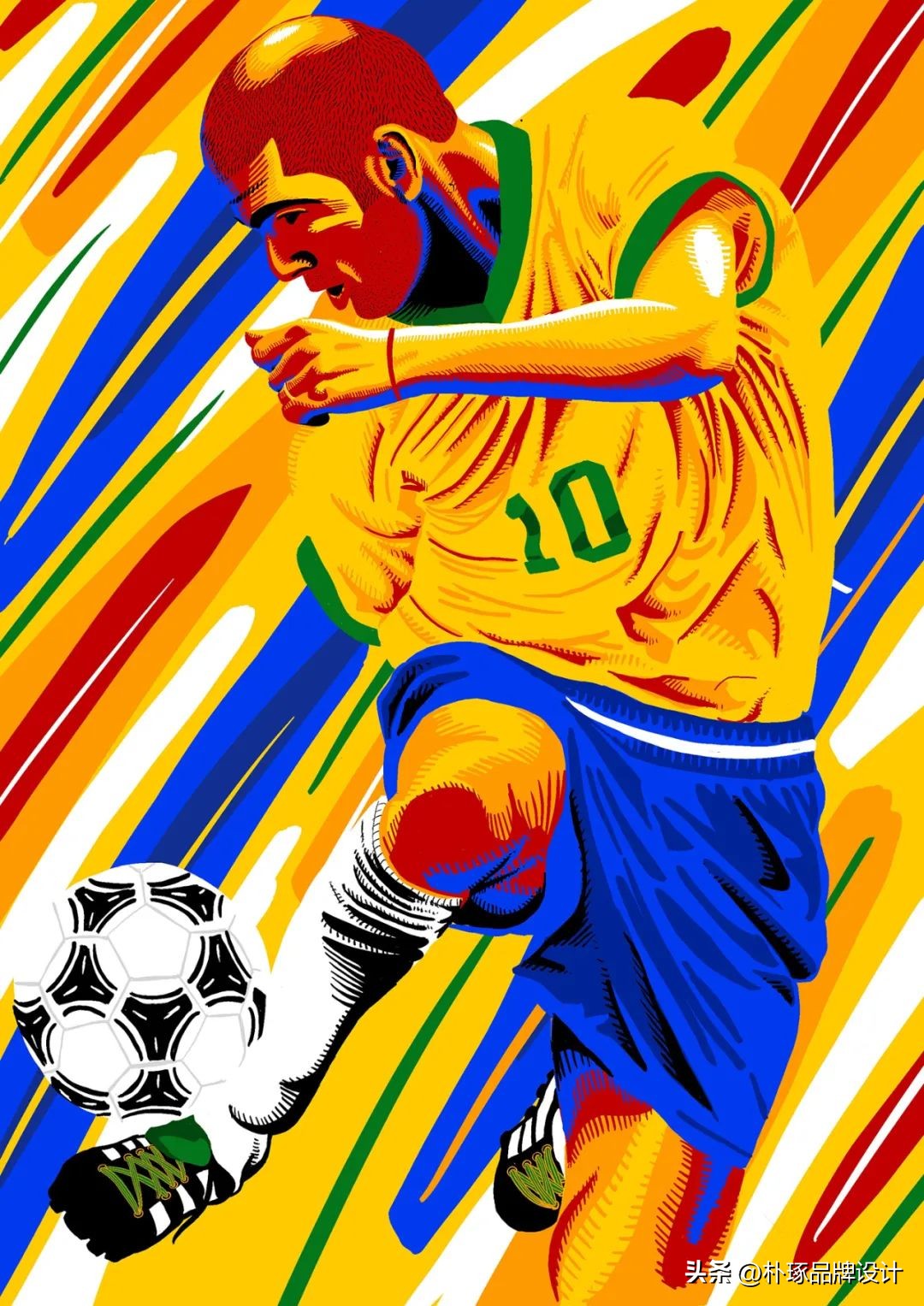 足球运动员手绘图,足球运动员海报设计