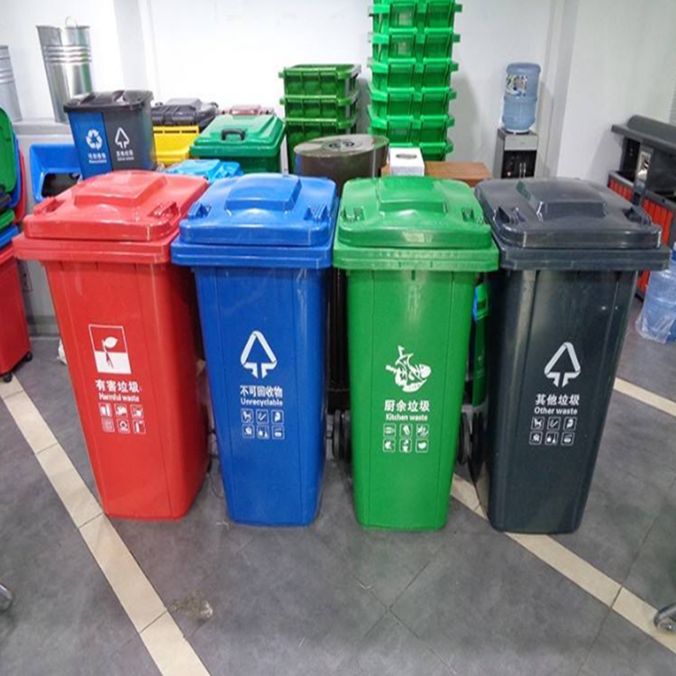 城市垃圾分类专用垃圾桶金属桶,社区垃圾分类回收箱