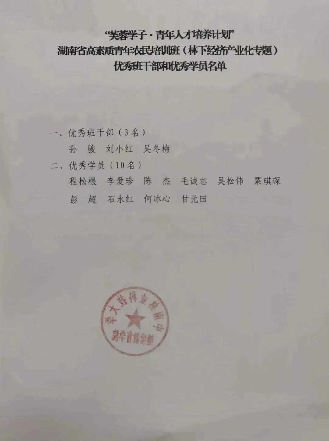 湖南高素质青年农民林下经济产业化专题培训班在中南林科大举办