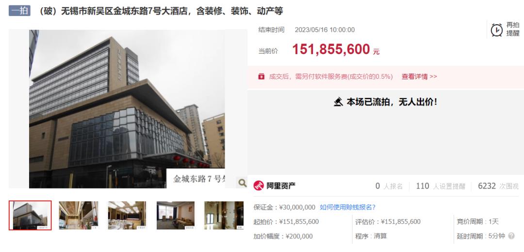 2.49亿酒店拍卖,十家五星级酒店拍卖