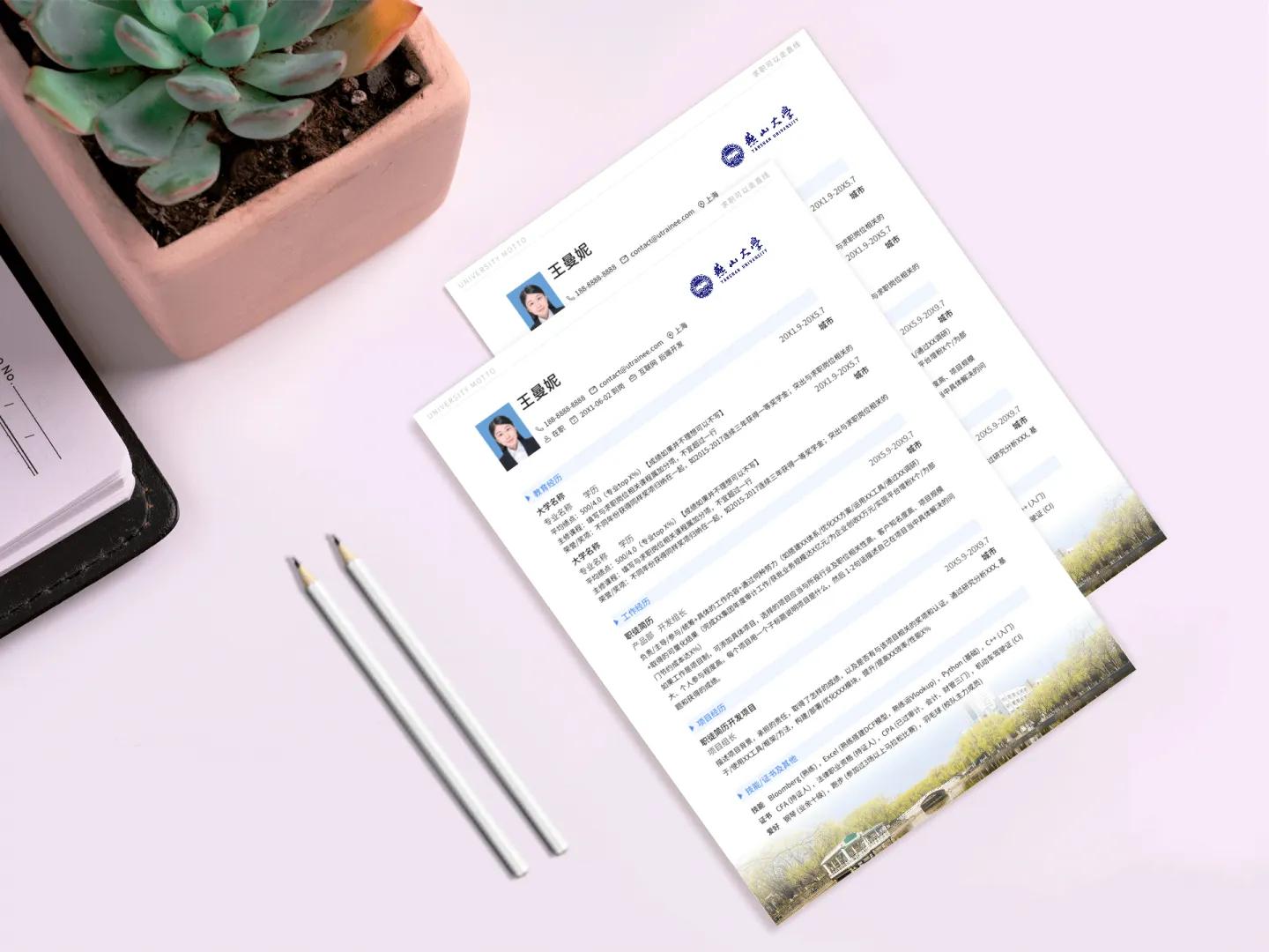 中南大学毕业生求职简历模板,南方科技大学精美求职简历模板