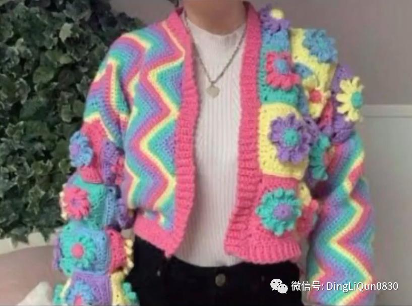 「针织作品」漂亮的祖母格图案夹克2022精品系列