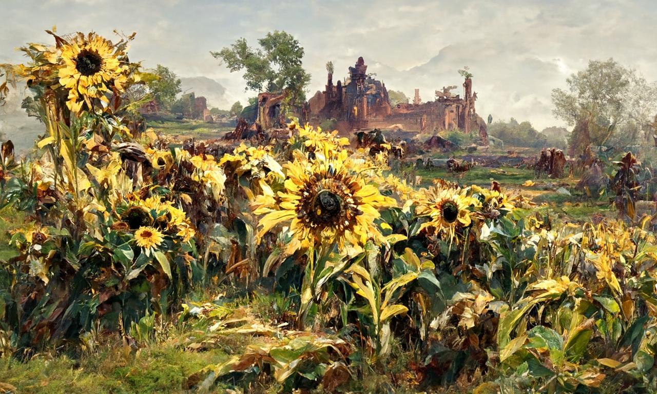 原野上的向日葵怎么画,原野上有向日葵吗