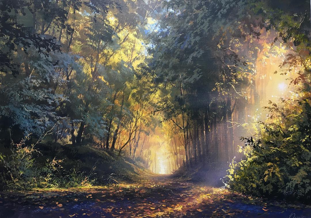 画家维克多风景画图片,维克多丙烯风景画颜料