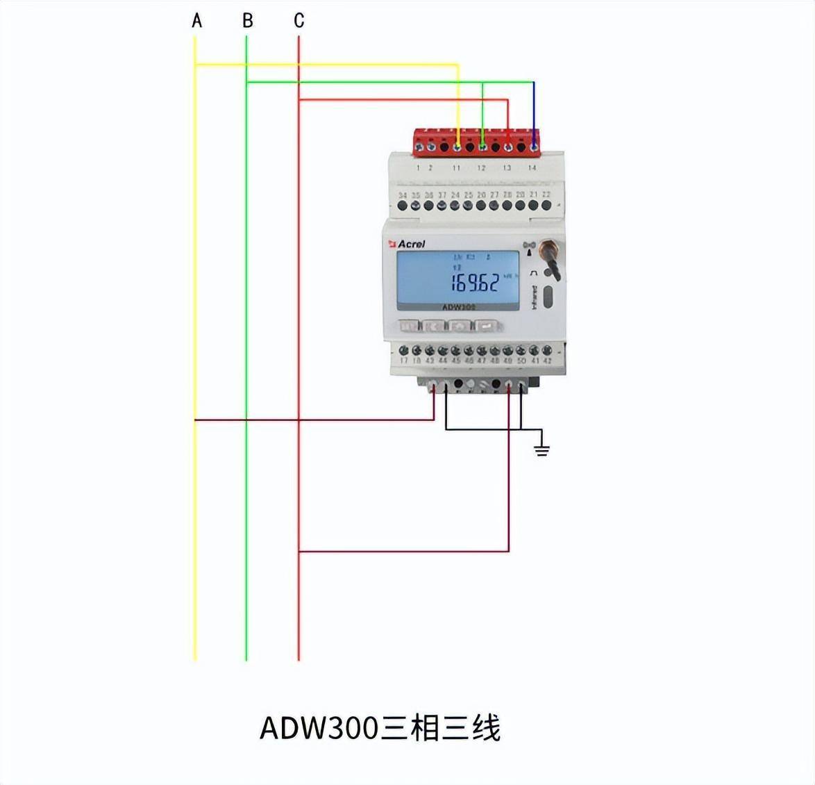 安科瑞adw399电表接法,安科瑞adw300电表接线