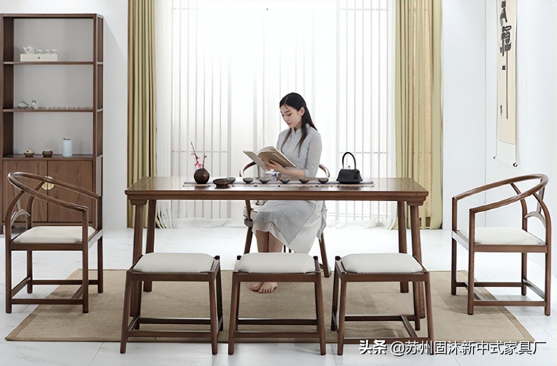 145平中式风格装修红木家具,145新中式三室二厅装修多少钱