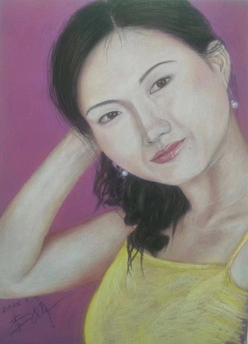 《草原王者》——李娟粉画、彩铅画作品作者：铁二代李娟