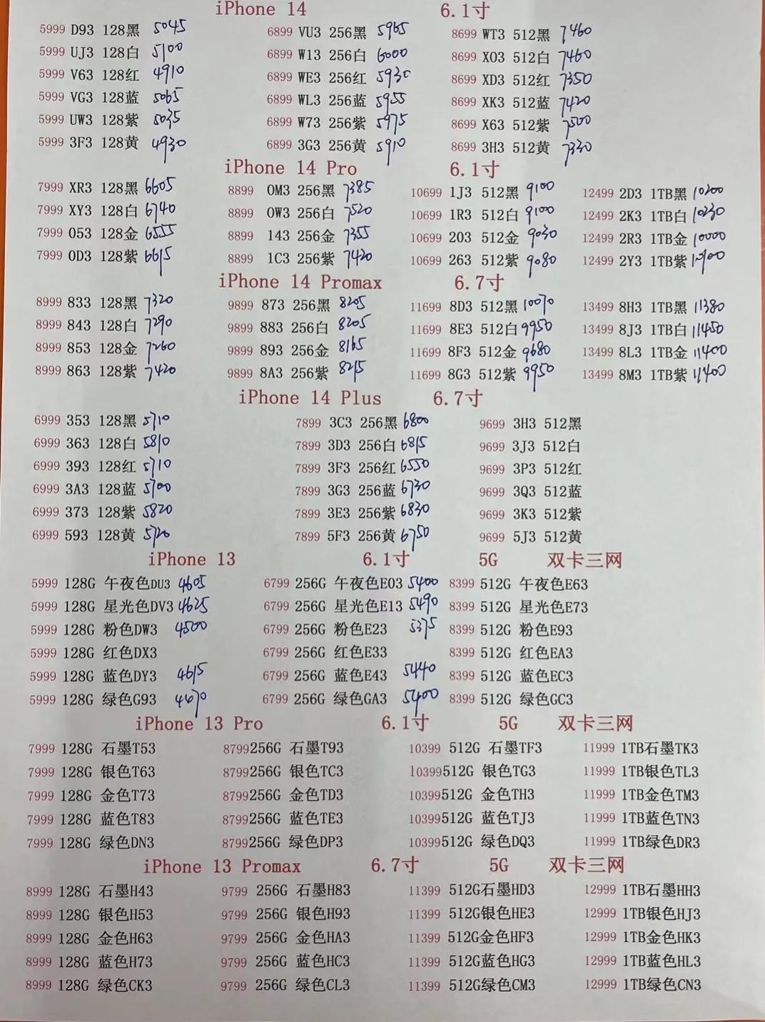 华强北7月27日手机报价表,12月17日华强北手机报价表