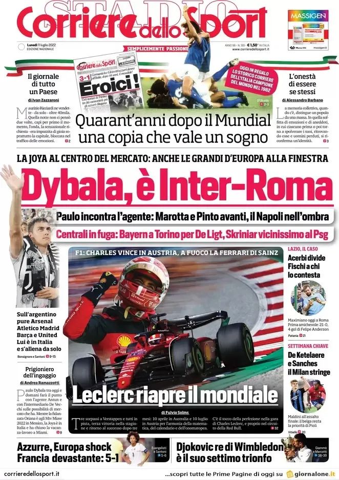 意大利三大体育报：拜仁前往都灵求购德利赫特，尤文有钱买扎鸟了