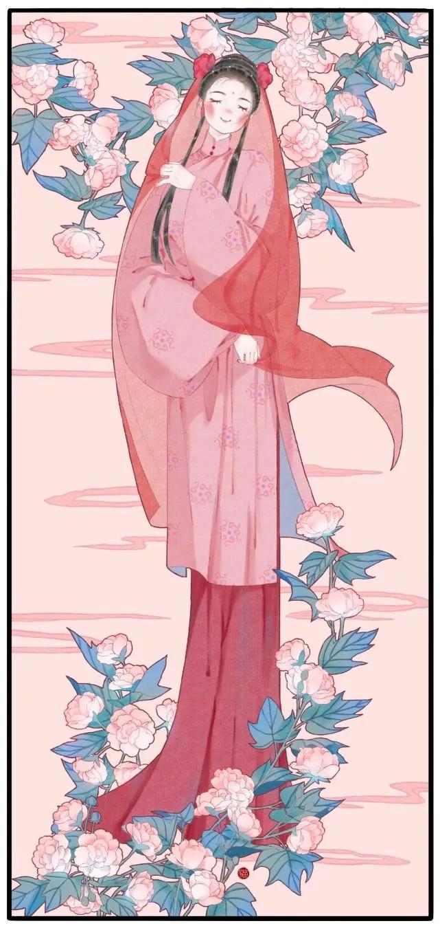 q版古风少女萌图背影,古风q版人物壁纸