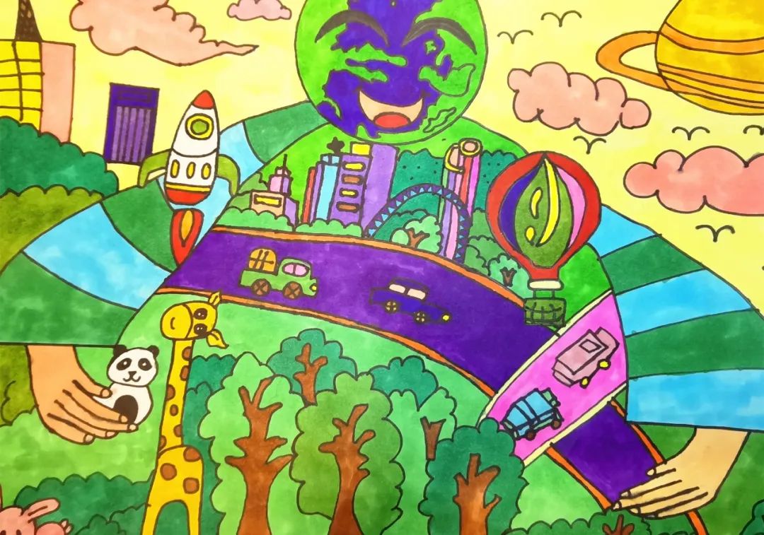 生态环保主题绘画作品小学生简单,环保主题绘画比赛作品介绍