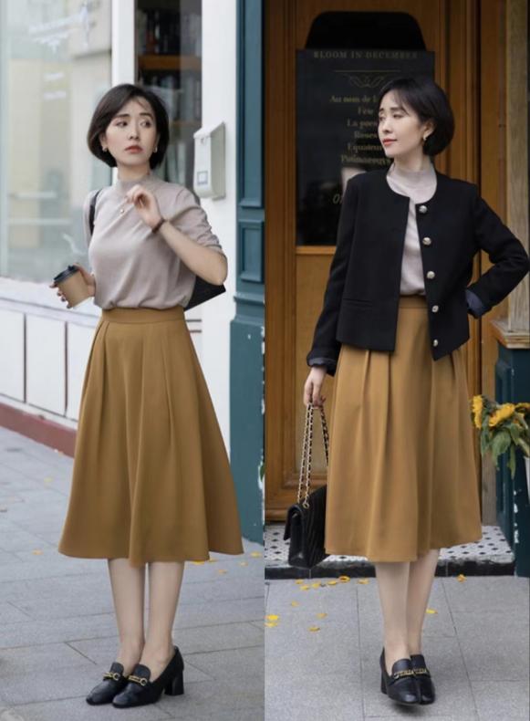 上海街拍长裤长裙,上海街拍修身长裙气质