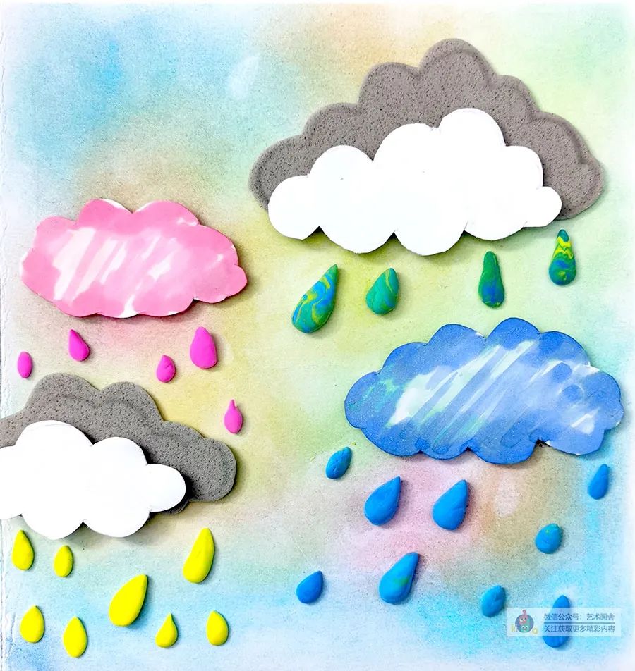 下雨天绘画儿童画简单漂亮,下雨天儿童画好看又简单可爱