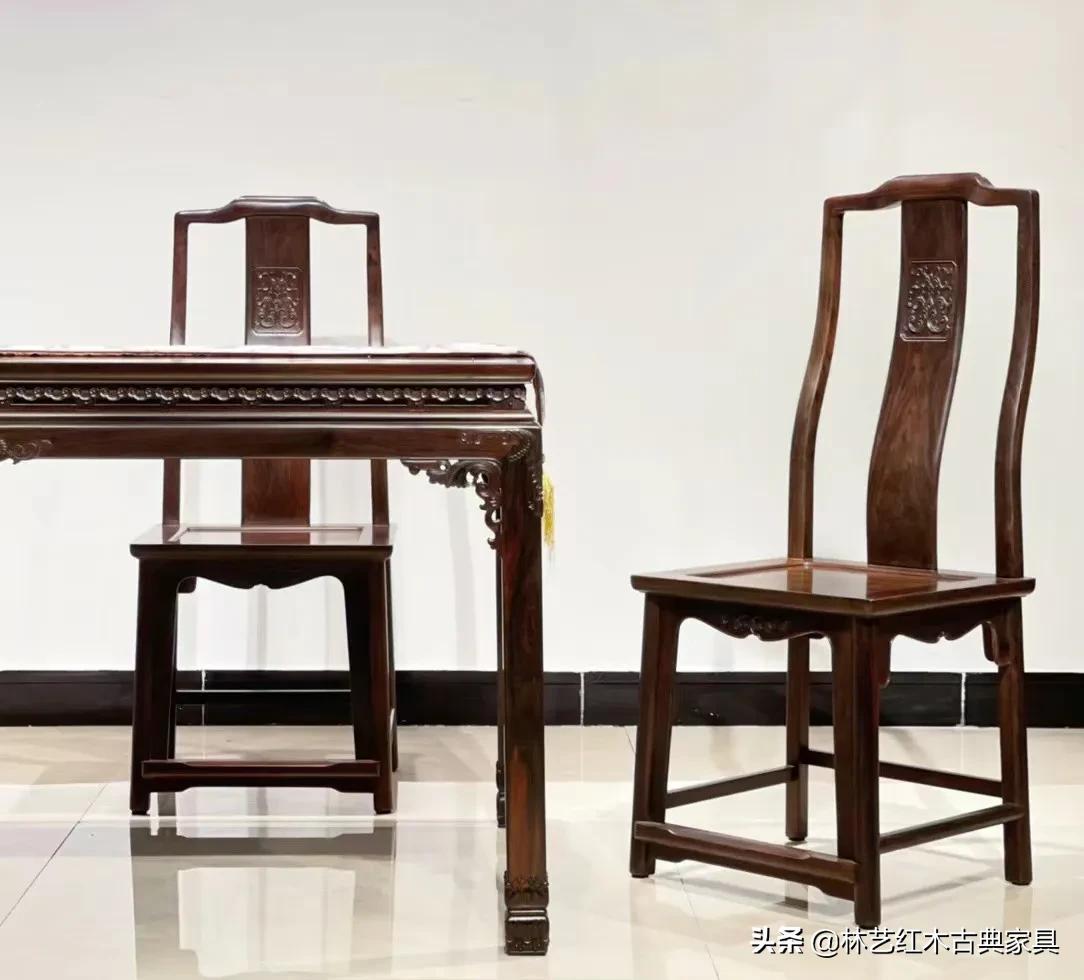 苏式大红酸枝明式餐桌,大红酸枝方餐桌七件套