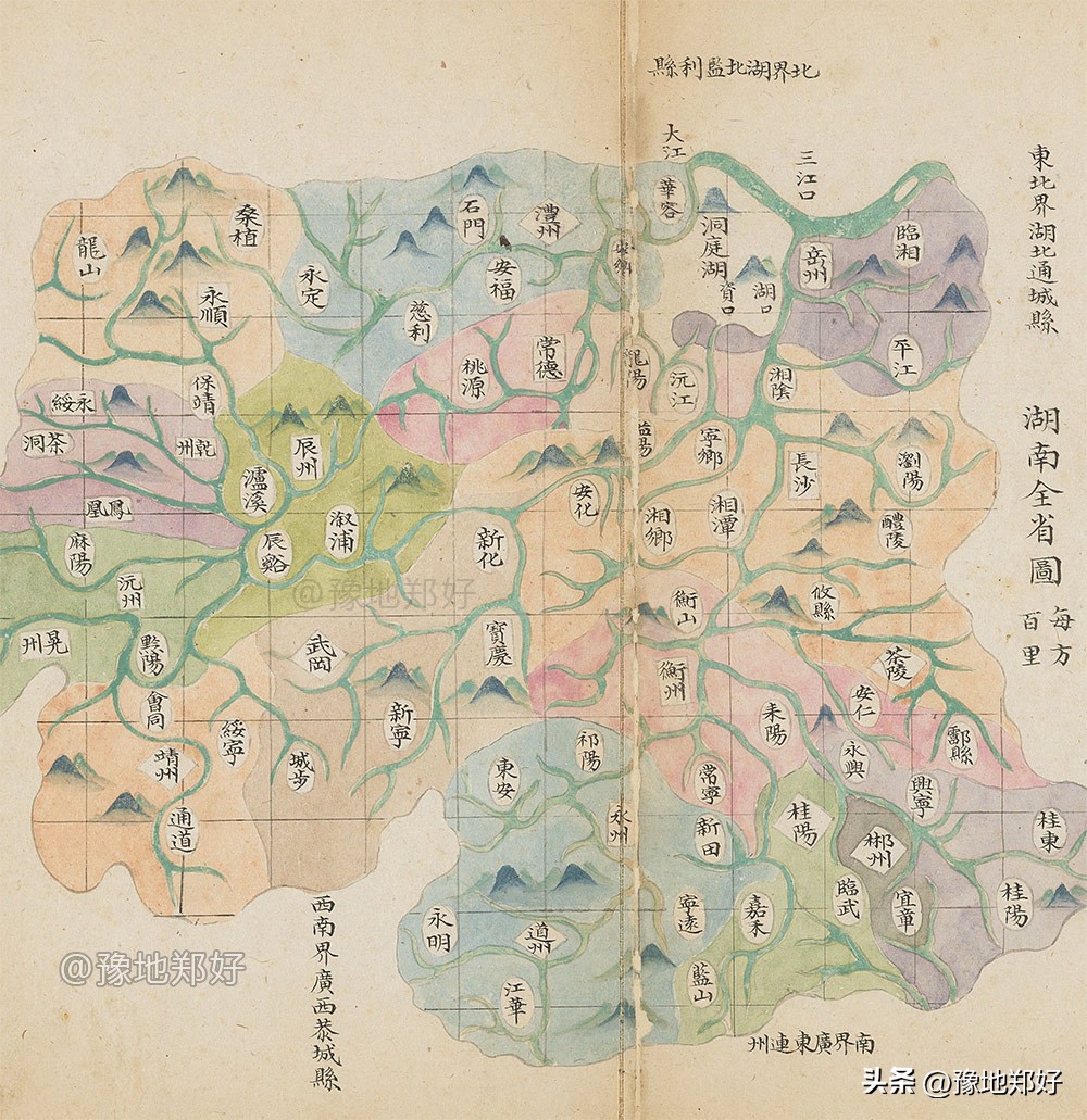 湖南历史地图全图,湖南省民国老地图