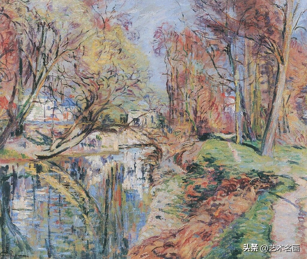 美国印象派大师春天的风景画,色彩丰富的印象派